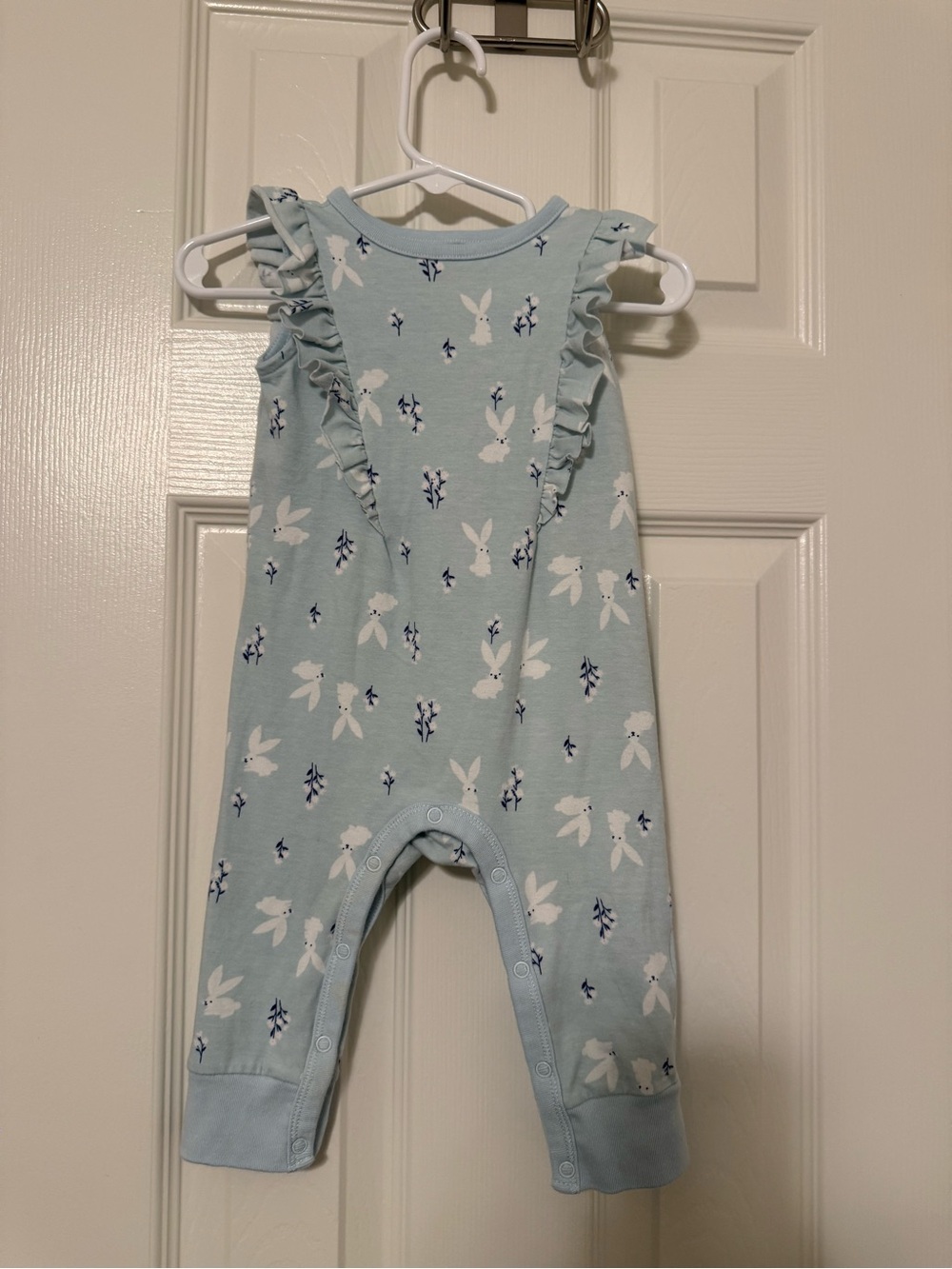 Cat & Jack Baby Girls Light Blue Bunny Print Romper